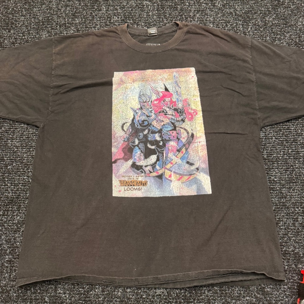 Marvel War of the Realm Thor Angela Graphic T-Shirt Black 3XL Faded Vintage Look